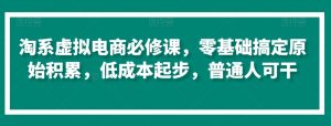 淘系虚拟电商必修课,零基础搞定原始积累,低成本起步,普通人可干-学习笔记资源库