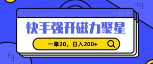 信息差赚钱项目，快手强开磁力聚星，一单20，日入200+【揭秘】-学习笔记资源库