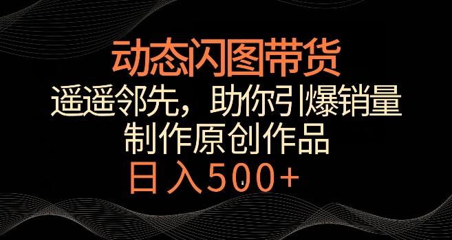 动态闪图带货，遥遥领先，冷门玩法，助你轻松引爆销量，日赚500+【揭秘】-学习笔记资源库