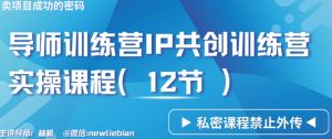 导师训练营3.0IP共创训练营私密实操课程（12节）-卖项目的密码成功秘诀【揭秘】-学习笔记资源库