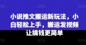 小说推文搬运新玩法，小白轻松上手，搬运发视频让搞钱更简单-学习笔记资源库