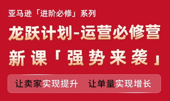 亚马逊进阶必修系列，龙跃计划-运营必修营新课，让卖家实现提升 让单量实现增长-学习笔记资源库