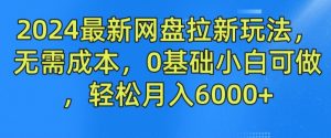2024最新网盘拉新玩法,无需成本,0基础小白可做,轻松月入6000+【揭秘】-学习笔记资源库