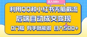 利用QQ和小红书无脑截流拼多多助力粉,不用拍单发货,后端自动成交变现,日入500+【揭秘】-学习笔记资源库