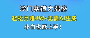 冷门赛道大揭秘,轻松月赚1W+无需AI生成,小白也能上手【揭秘】-学习笔记资源库