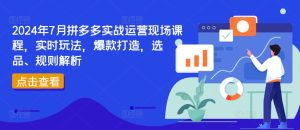 2024年7月拼多多实战运营现场课程，实时玩法，爆款打造，选品、规则解析-学习笔记资源库