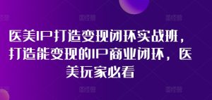 医美IP打造变现闭环实战班,打造能变现的IP商业闭环,医美玩家必看!-学习笔记资源库