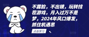 不露脸，不出镜，玩转找茬游戏，月入过万不是梦，2024年风口爆发，抓住机遇【揭秘】-学习笔记资源库