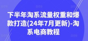 下半年淘系流量权重和爆款打造(24年7月更新)-淘系电商教程-学习笔记资源库