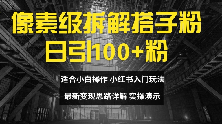 像素级拆解搭子粉，日引100+，小白看完可上手，最新变现思路详解【揭秘】-学习笔记资源库