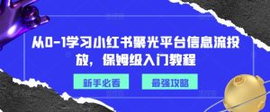 从0-1学习小红书聚光平台信息流投放，保姆级入门教程-学习笔记资源库