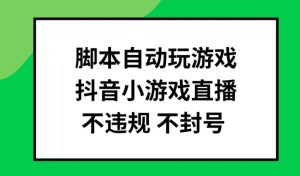 脚本自动玩游戏,抖音小游戏直播,不违规不封号可批量做【揭秘】-学习笔记资源库