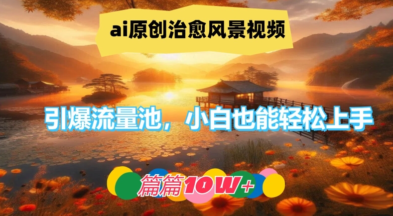 ai原创治愈风景视频，引爆流量池，小白也能轻松上手，篇篇10w+【揭秘】-学习笔记资源库