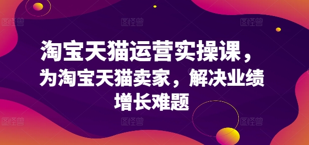 淘宝天猫运营实操课，为淘宝天猫卖家，解决业绩增长难题-学习笔记资源库