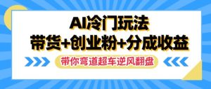 AI冷门玩法,带货+创业粉+分成收益,带你弯道超车,实现逆风翻盘【揭秘】-学习笔记资源库