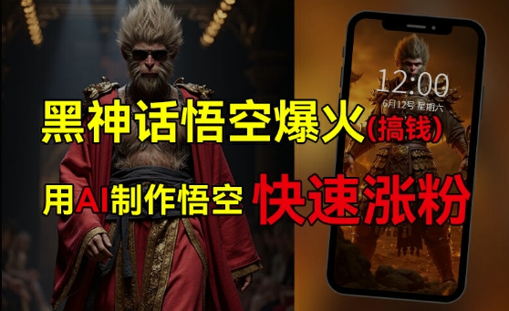 黑神话悟空爆火，已有人利用这波热点变现几十万，普通人也可用AI蹭上这波热度搞钱，有多重变现方法-学习笔记资源库