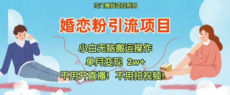 小红书婚恋粉引流，不用开直播，不用拍视频，不用做交付【揭秘】-学习笔记资源库