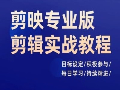 剪映专业版剪辑实战教程，目标设定/积极参与/每日学习/持续精进-学习笔记资源库