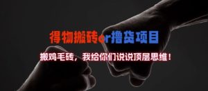 得物搬砖撸货项目?掰下数据,我给你们说说顶层思维【揭秘】-学习笔记资源库