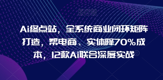 Ai终点站，全系统商业闭环矩阵打造，帮电商、实体降70%成本，12款Ai联合深度实战【0906更新】-学习笔记资源库