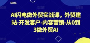 AI闪电做外贸实战课，​外贸建站-开发客户-内容营销-从0到3做外贸AI（更新）-学习笔记资源库