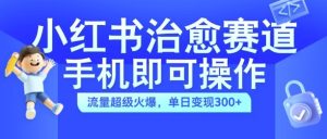 小红书治愈视频赛道，手机即可操作，流量超级火爆，单日变现300+【揭秘】-学习笔记资源库