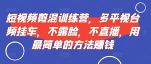 短视频剪混训练营,多平视台频挂车,不露脸,不直播,用最简单的方法赚钱-学习笔记资源库