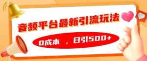 音频平台最新引流玩法,0成本,日引500+【揭秘】-学习笔记资源库