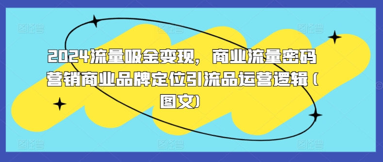 2024流量吸金变现，商业流量密码营销商业品牌定位引流品运营逻辑(图文)-学习笔记资源库