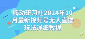 嗨动研习社2024年10月最新视频号无人直播玩法详细教程-学习笔记资源库