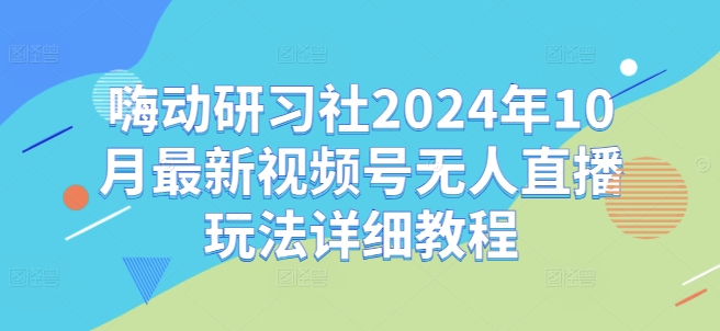 嗨动研习社2024年10月最新视频号无人直播玩法详细教程-学习笔记资源库