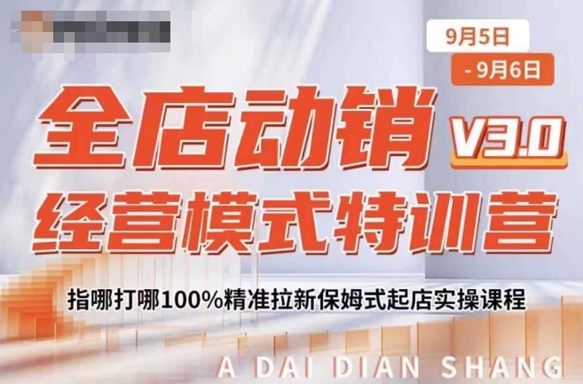全店动销经营模式特训营，指哪打哪100%精准拉新保姆式起店实操课程-学习笔记资源库