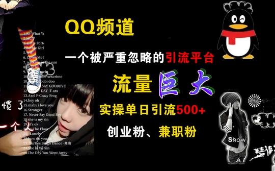 QQ频道，一个被严重忽略的引流平台，流量巨大 实操单日引流500+创业粉兼职粉【揭秘】-学习笔记资源库