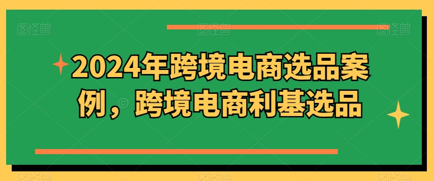 2024年跨境电商选品案例，跨境电商利基选品（更新11月）-学习笔记资源库