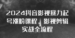 2024抖音影视暴力起号涨粉课程,影视剪辑搬运实战全流程-学习笔记资源库