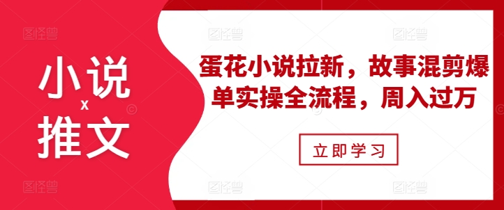 小说推文之蛋花小说拉新，故事混剪爆单实操全流程，周入过万-学习笔记资源库
