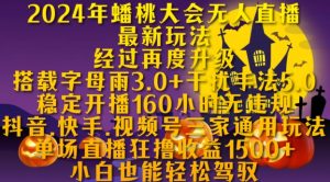 2024年蟠桃大会无人直播最新玩法,稳定开播160小时无违规,抖音、快手、视频号三家通用玩法【揭秘】-学习笔记资源库