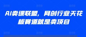 AI卖课联盟,网创行业天花板赛道就是卖项目-学习笔记资源库