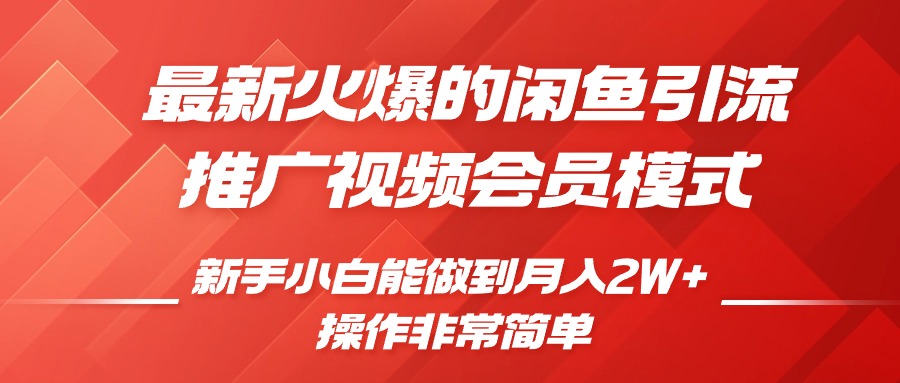 闲鱼引流推广影视会员，0成本就可以操作，新手小白月入过W+【揭秘】-学习笔记资源库