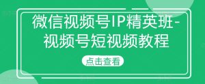 微信视频号IP精英班-视频号短视频教程-学习笔记资源库