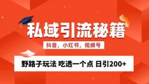 私域流量的精准化获客方法 野路子玩法 吃透一个点 日引200+ 【揭秘】-学习笔记资源库