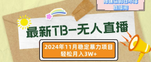 【最新TB-无人直播】11月最新，打造你的日不落直播间，轻松月入过W【揭秘】-学习笔记资源库