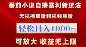 番茄小说自撸暴利新玩法，无视播放量，轻松日入1k，可放大，收益无上限【揭秘】-学习笔记资源库