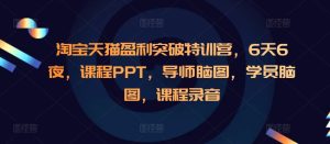 淘宝天猫盈利突破特训营,6天6夜,课程PPT,导师脑图,学员脑图,课程录音-学习笔记资源库