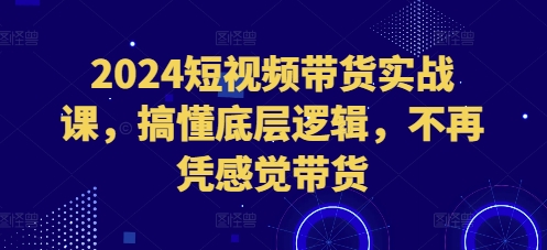 2024短视频带货实战课，搞懂底层逻辑，不再凭感觉带货-学习笔记资源库