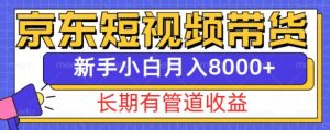 京东短视频带货新玩法，长期管道收益，新手也能月入8000+-学习笔记资源库