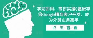 学完即用,带你实操0基础学会Google精准客户开发,成为外贸业务高手-学习笔记资源库