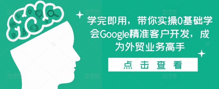学完即用，带你实操0基础学会Google精准客户开发，成为外贸业务高手-学习笔记资源库