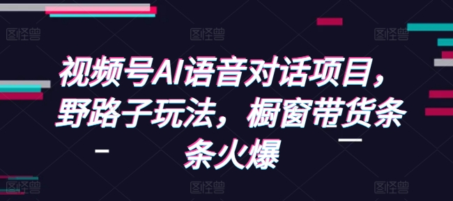 视频号AI语音对话项目，野路子玩法，橱窗带货条条火爆-学习笔记资源库