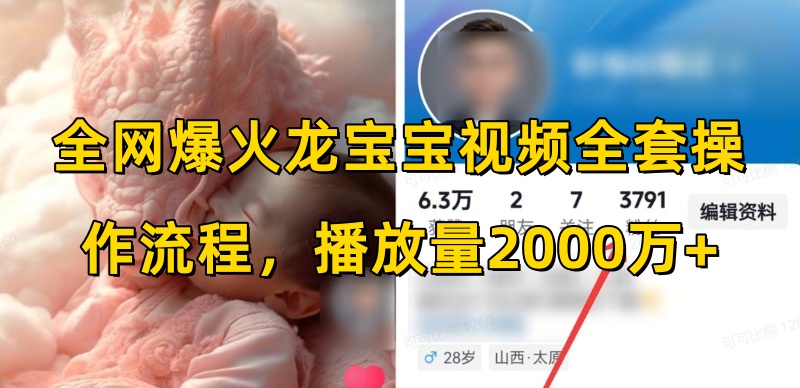 全网爆火龙宝宝视频全套操作流程，播放量2000万+-学习笔记资源库
